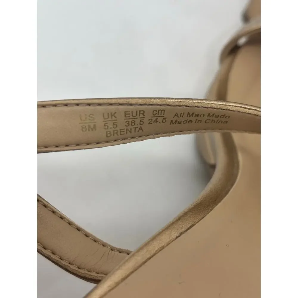 Naturalizer Gold Sandals Size 8 Brenta Womens Formal Event Wedding